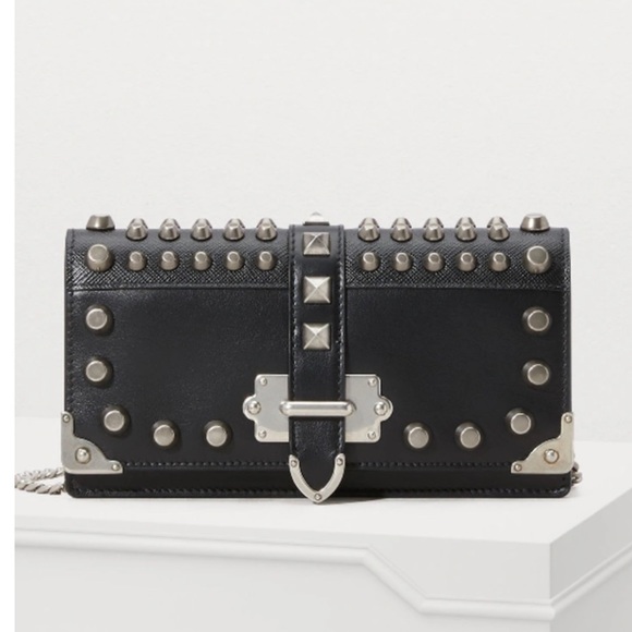 Prada Cahier Mini Studded Crossbody - Picture 1 of 14